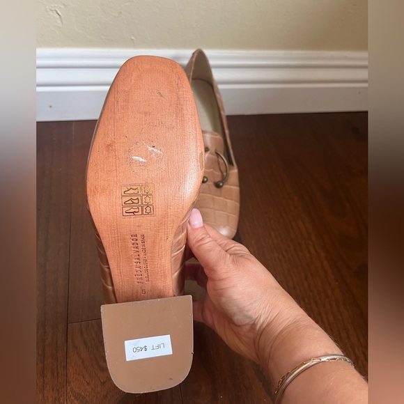 FREDA SALVADOR LIFT Pierced Block Heels Cocoa Croc - Picture 4 of 4